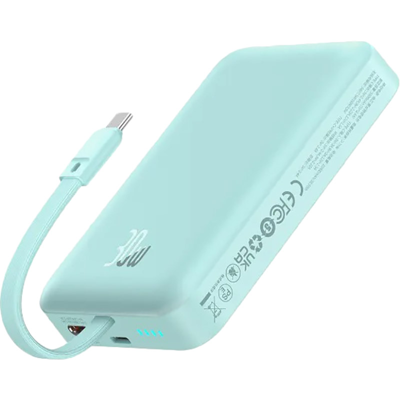 Powerbank BASEUS Magnetic Mini 30W 10000mAh Blue (P1002210B333-00) Входной разъем USB Type-C