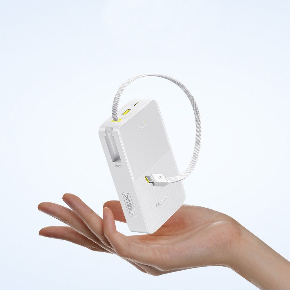 Зовнішній вигляд Powerbank BASEUS EnerFill Bipow2 Pro 22.5W 20000mAh White (E0027700)