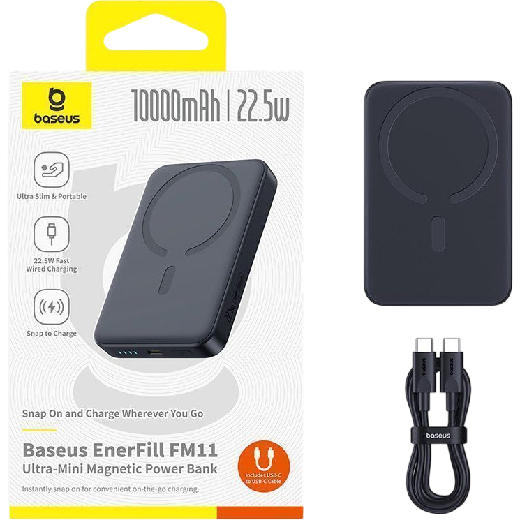 Фото Powerbank BASEUS EnerFill Ultra-Mini 22.5W 10000mAh Black (P1008210E123-00)