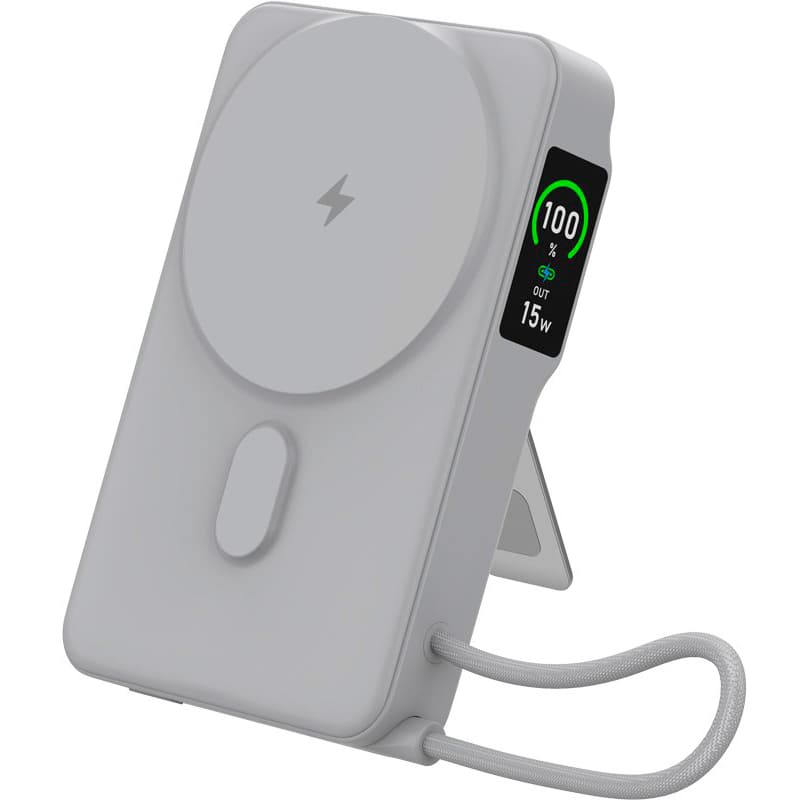 Powerbank GELIUS Fluxen 10000 mAh 15W Magnetic Wireless Charge Qi2 Grey (GP-PBW120)