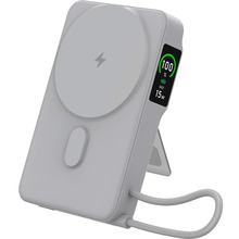 Powerbank GELIUS Fluxen 10000 mAh 15W Magnetic Wireless Charge Qi2 Grey (GP-PBW120)