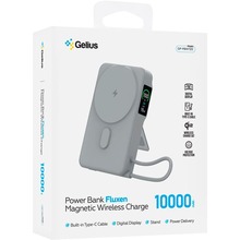 Powerbank GELIUS Fluxen 10000 mAh 15W Magnetic Wireless Charge Qi2 Grey (GP-PBW120)