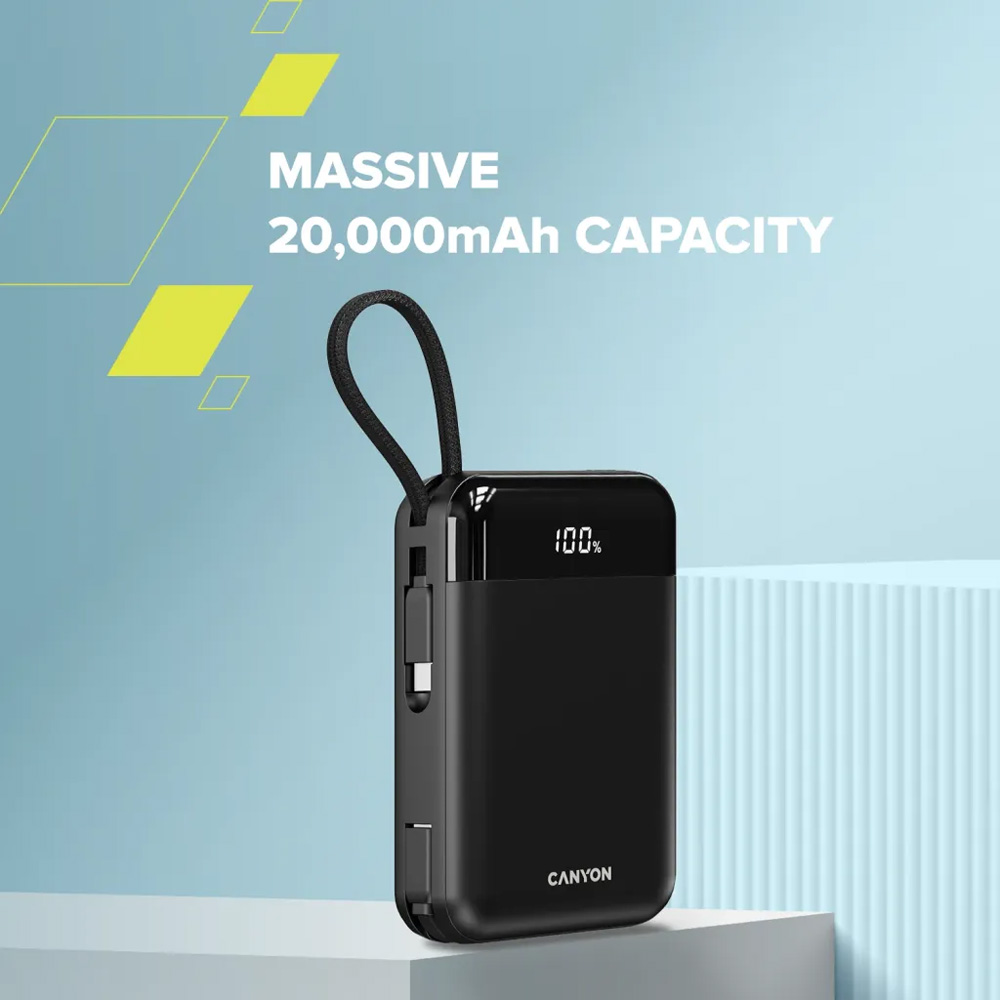 Внешний вид Рowerbank CANYON 20000mAh OnPower 204 Black (CNS-CPB204B)