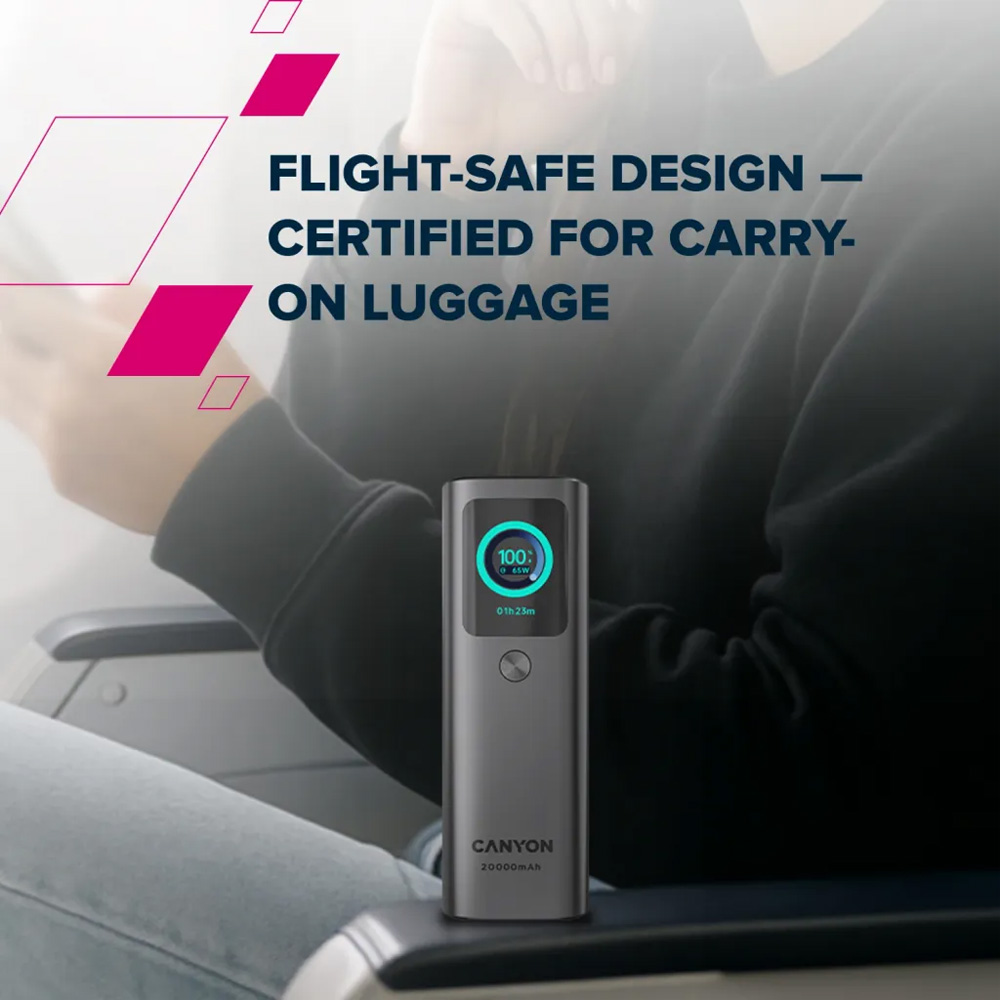 Фото Рowerbank CANYON 20000mAh OnPower 265 Black (CNS-CPB265DG)