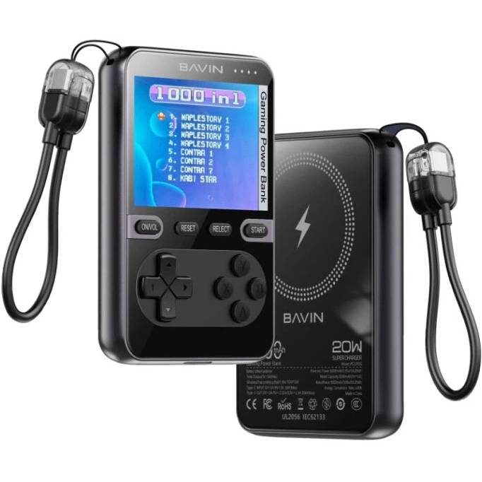 Powerbank BAVIN PC1200S 5000 mAh GAMING 20W Black (Y-PC1200S BK) Ємність 5000