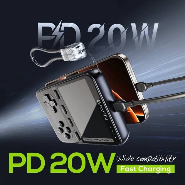 Зовнішній вигляд Powerbank BAVIN PC1200S 5000 mAh GAMING 20W Black (Y-PC1200S BK)