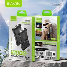 Powerbank BAVIN PC1198 10000 mAh SOLAR Led Lights Black (Y-PC1198 BK)