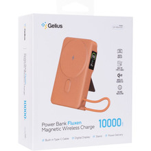 Powerbank GELIUS Fluxen 10000mAh 15W Magnetic Wireless Charge Qi2 Orange (GP-PBW120)