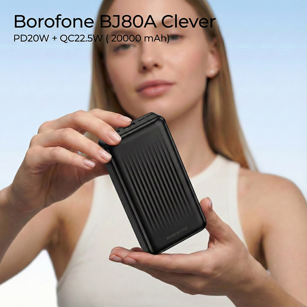 Powerbank BOROFONE 20000mAh BJ80A Clever PD20W + QC22.5W Black (714789) Тип аккумулятора Li-Pol