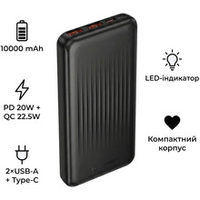 Powerbank BOROFONE 10000mAh BJ80 Clever PD20W + QC22.5W Black (714788)