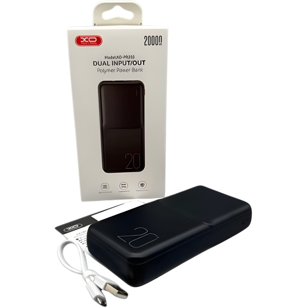 Внешний вид Powerbank XO PR252 Lighted Mobile Power 20000mAh Black (714804)