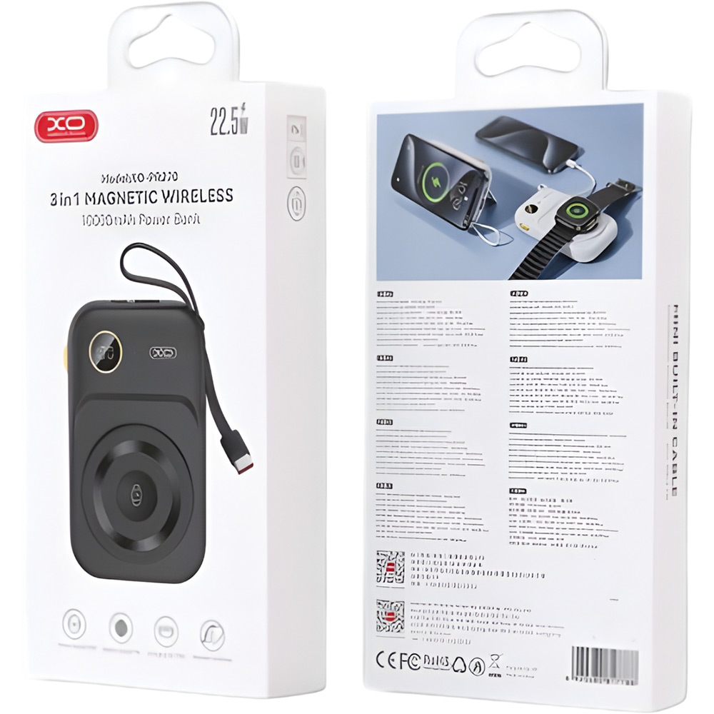 Покупка Powerbank XO PR270 Magnetic MagSafe 10000mAh 15W 3-in-1 Black (714807)