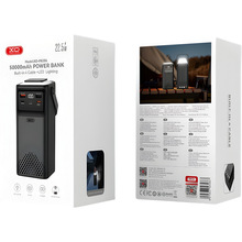 Powerbank XO PR286 50000mAh Four Built-in Cables + LED Display & Flashlight Black (714810)