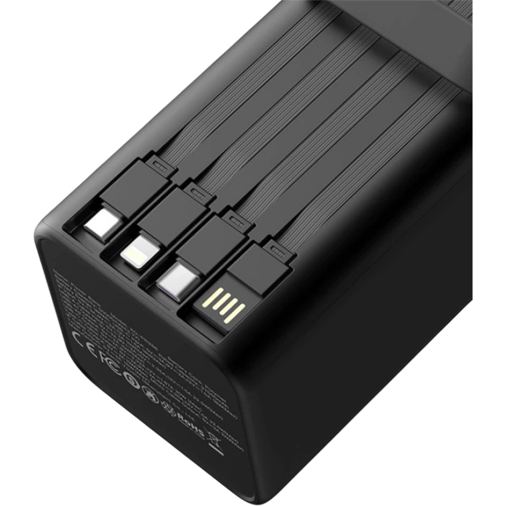 Powerbank XO PR286 50000mAh Four Built-in Cables + LED Display & Flashlight Black (714810) Тип аккумулятора Li-Pol