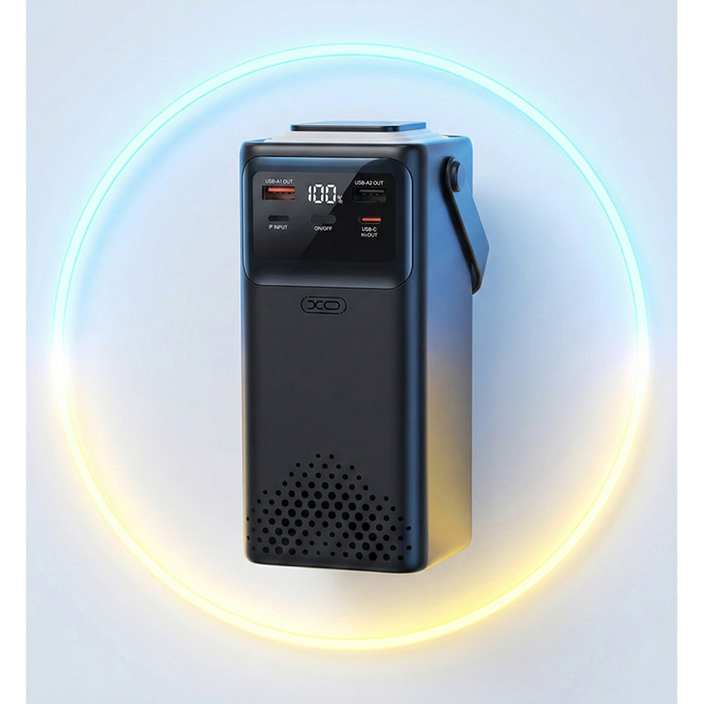 Powerbank XO PR286 50000mAh Four Built-in Cables + LED Display & Flashlight Black (714810) Входной разъем Lightning, USB Type-A, USB Type-C