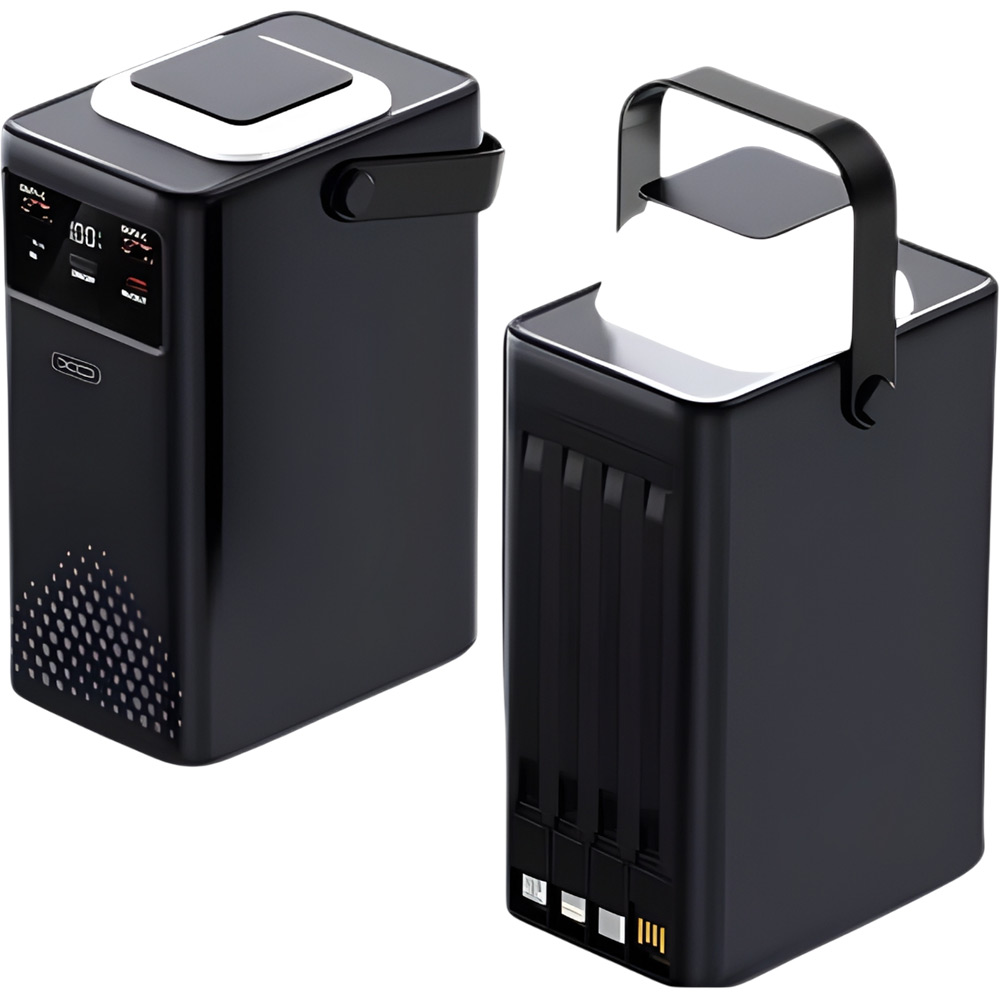 Powerbank XO PR287 80000mAh Four Built-in Cables + LED Display & Flashlight Black (714811) Емкость 80000