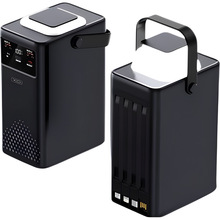 Powerbank XO PR287 80000mAh Four Built-in Cables + LED Display & Flashlight Black (714811)