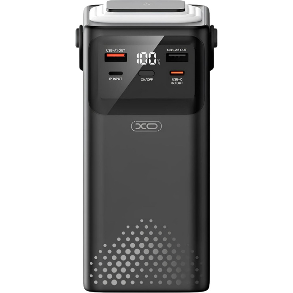 Powerbank XO PR287 80000mAh Four Built-in Cables + LED Display & Flashlight Black (714811)