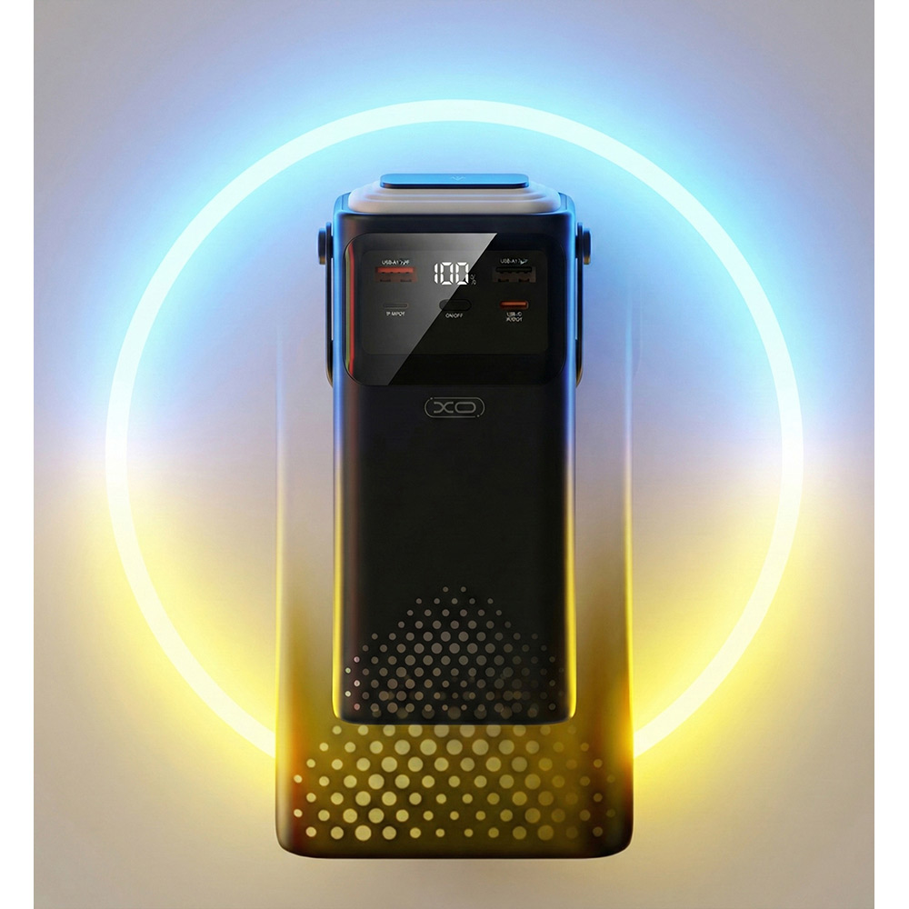 Заказать Powerbank XO PR287 80000mAh Four Built-in Cables + LED Display & Flashlight Black (714811)