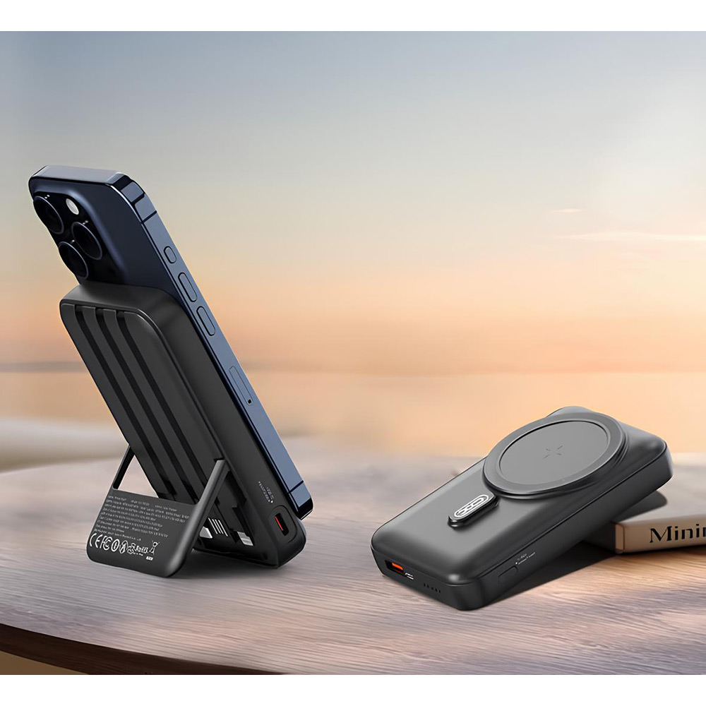 Powerbank XO PR288 10000mAh Magnetic MagSafe 15W + PD20W Built-in Cables Black (714812) Вхідний роз'єм USB Type-A, USB Type-C 