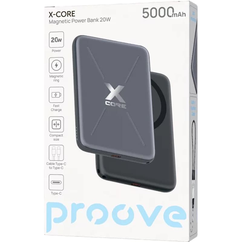 Замовити Powerbank PROOVE Proove X-Core 5000mAh 20W Gray (PNXC20010003)