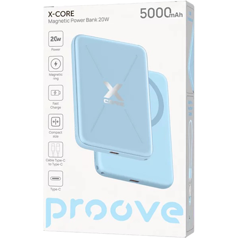 Замовити Powerbank PROOVE Proove X-Core 5000mAh 20W Sky Blue (PNXC20010008)