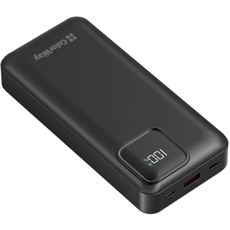 Powerbank COLORWAY 20000 mAh Optimal Power Black (USB QC3.0 + USB-C PD22.5W) Тип аккумулятора Li-Pol