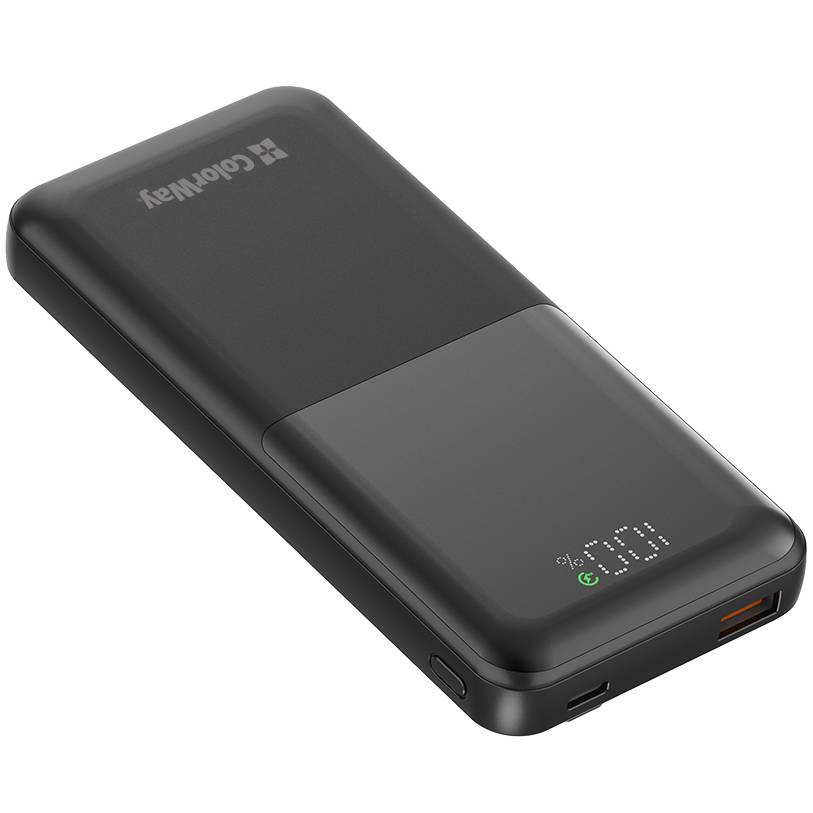 Powerbank COLORWAY 10000 mAh LCD USB QC3.0 + USB-C PD22.5W Black (CW-PB100LPB3BK-PDD) Вхідний роз'єм USB Type-C