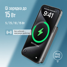 Powerbank COLORWAY 10000 mAh 15W MagSafe (USB-C PD 20W) Black