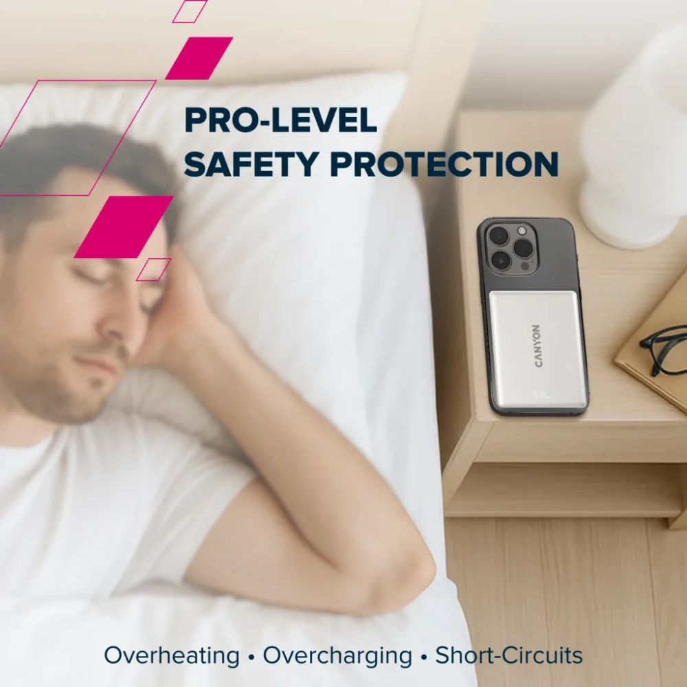 В Фокстрот Powerbank CANYON 5000mAh OnPower 500 magnetic Aluminium Star Grey (CNS-CPB500G)