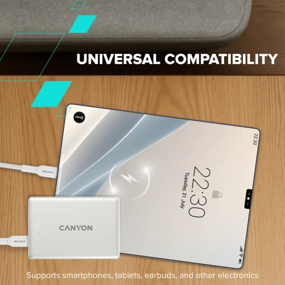 Фото 15 Powerbank CANYON 5000mAh OnPower 500 magnetic Aluminium Star Grey (CNS-CPB500G)