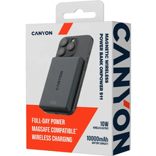 Powerbank CANYON 10000mAh OnPower 511 magnetic Aluminium Interstellar Black (CNS-CPB511B)