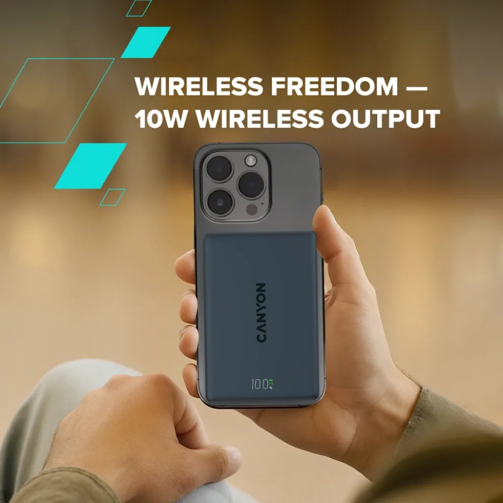 В Украине Powerbank CANYON 10000mAh OnPower 511 magnetic Aluminium Interstellar Black (CNS-CPB511B)