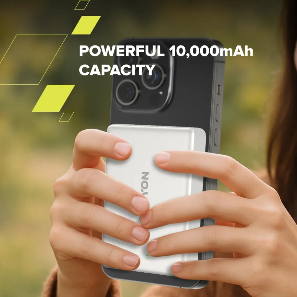 Внешний вид Powerbank CANYON 10000mAh OnPower 511 magnetic Aluminium Interstellar Black (CNS-CPB511B)