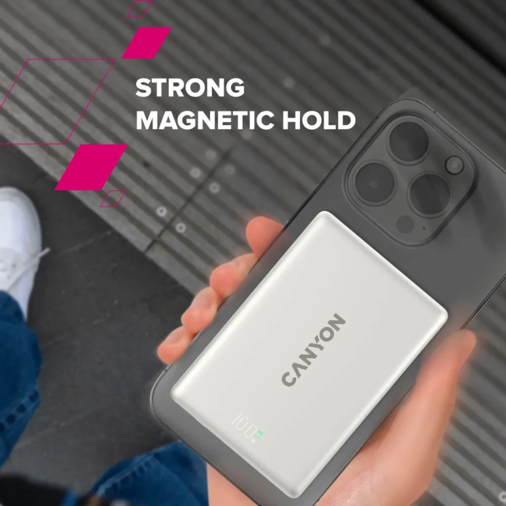 В интернет магазине Powerbank CANYON 10000mAh OnPower 511 magnetic Aluminium Star Grey (CNS-CPB511G)