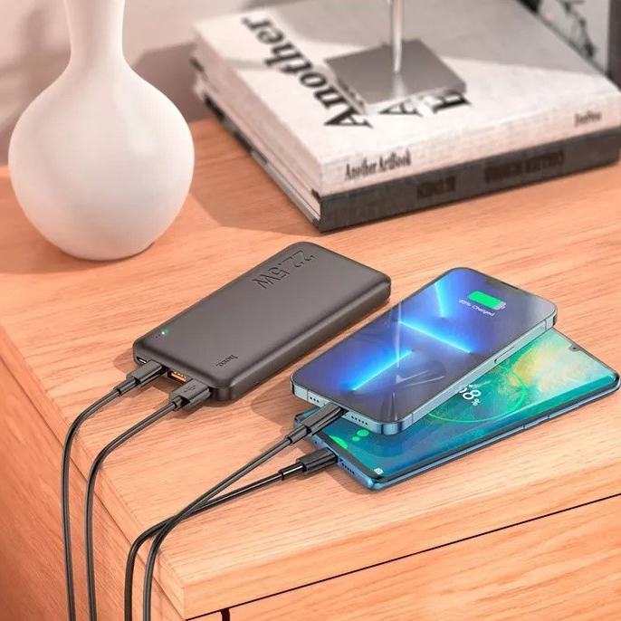 Powerbank HOCO J101 10000mAh  Astute 22.5W fully compatible Black Входной разъем micro-USB, USB Type-C