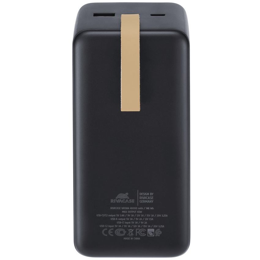 Powerbank RIVACASE VA1084 40000mA 65W PD Black Тип акумулятора Li-Pol