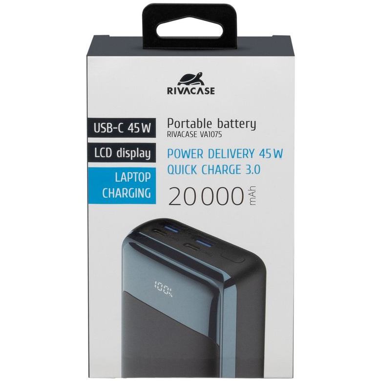 Зображення Powerbank RIVACASE VA1075 20000mAh 45W QC+PD Black