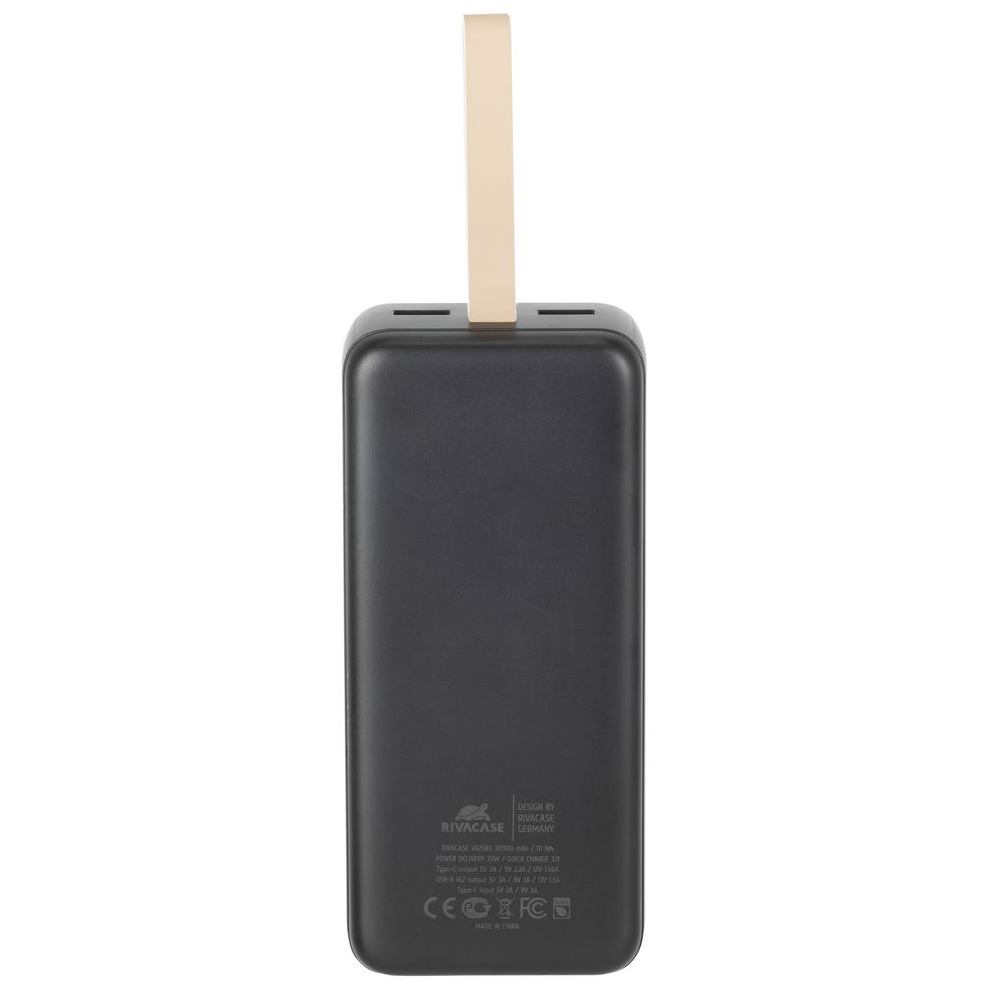 Powerbank RIVACASE VA2585 30000 mA 20W PD+QC Black Тип акумулятора Li-Pol