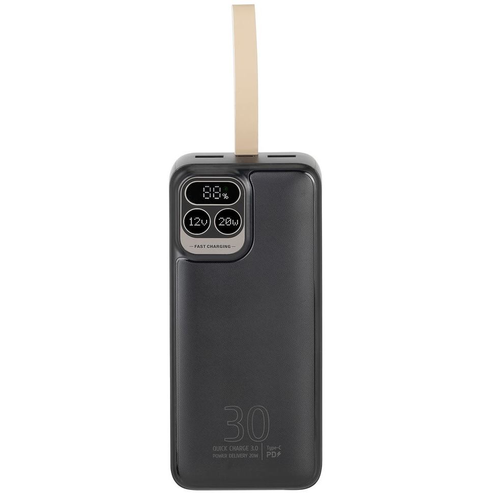 Powerbank RIVACASE VA2585 30000 mA 20W PD+QC Black Ємність 30000
