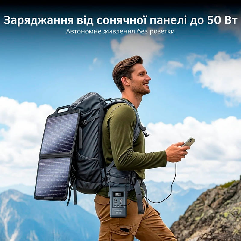 Powerbank SOLARPLAY Q100 25000 mAh 100W Grey (714897) Вхідний роз'єм DC