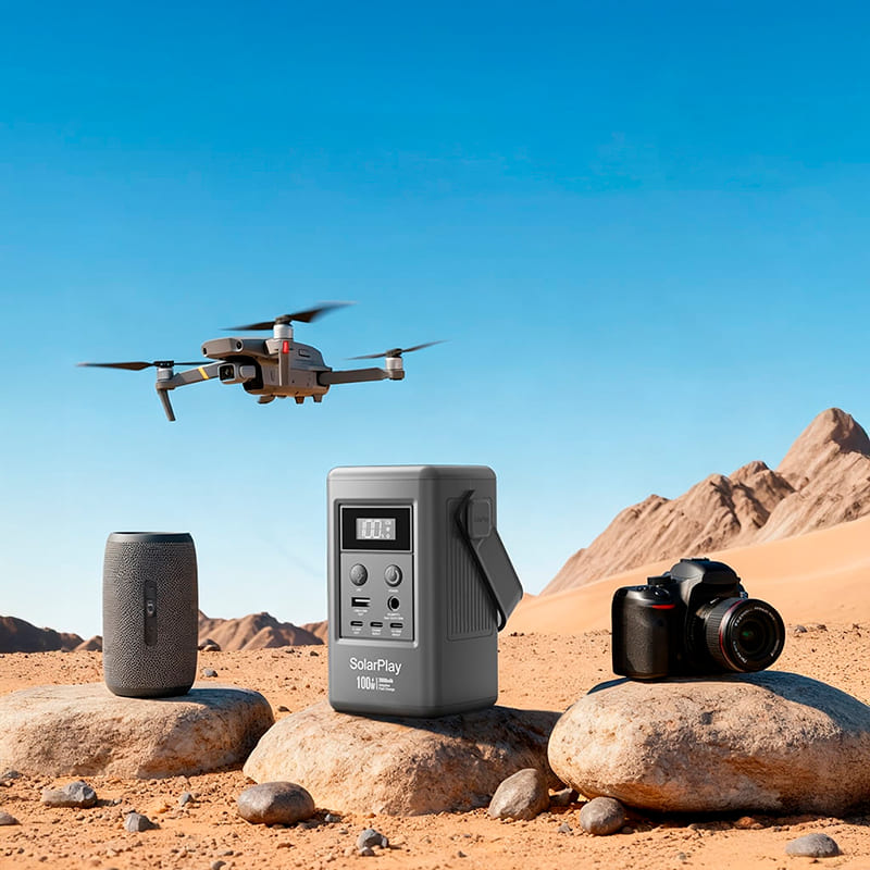 Замовити Powerbank SOLARPLAY Q100 25000 mAh 100W Grey (714897)