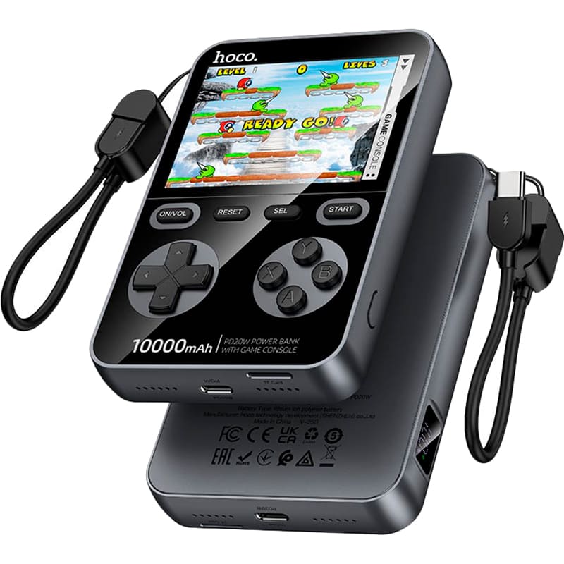 Powerbank HOCO Q47 Shine 10000mAh PD20W + Game Console Black (714896) Входной разъем USB Type-C