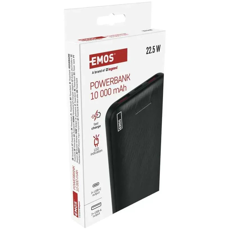 Фото 14 Powerbank EMOS 10000mAh AlphaQ3 22,5W PD20W black (B0571B)