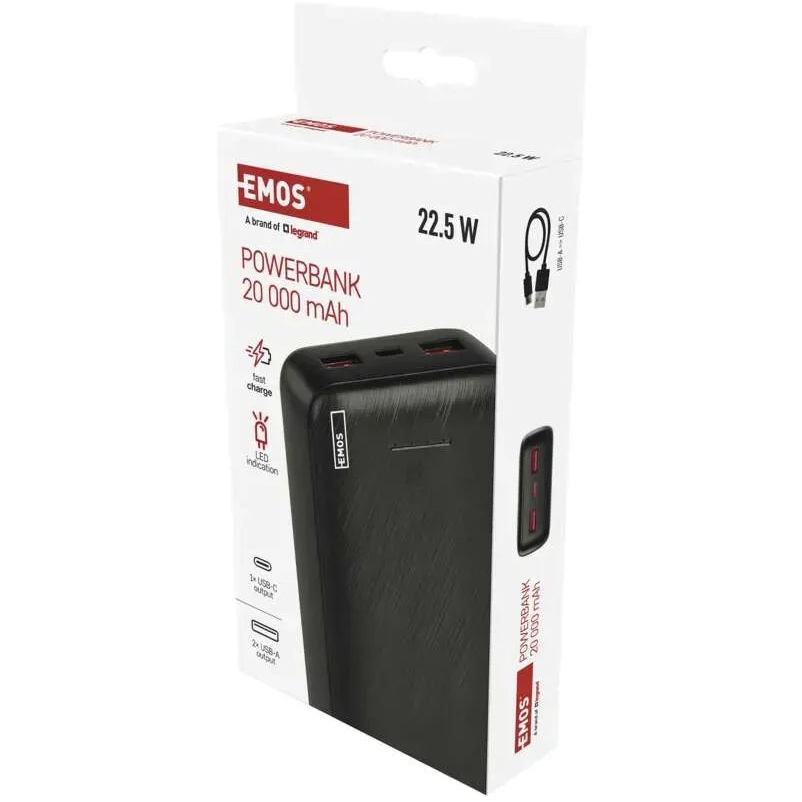 У Фокстрот Powerbank EMOS 20000mAh AlphaQ3 22,5W PD20W black (B0572B)