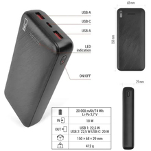 Powerbank EMOS 20000mAh AlphaQ3 22,5W PD20W black (B0572B)