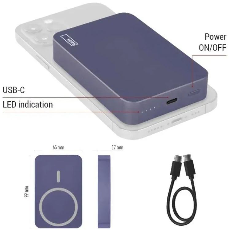 В интернет магазине Powerbank EMOS 10000mAh WI1046 20W PD20W blue (B0551BL)