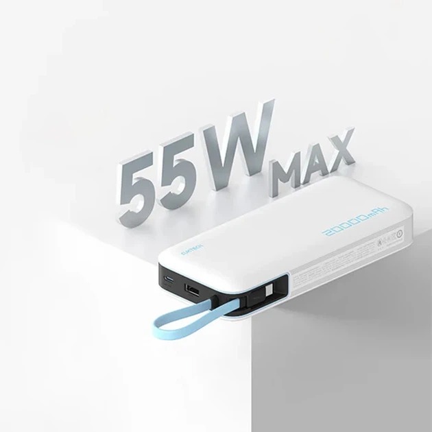 Powerbank CUKTECH 20000mAh PB200N 55W White (CUKP200NGLLG) Емкость 20000