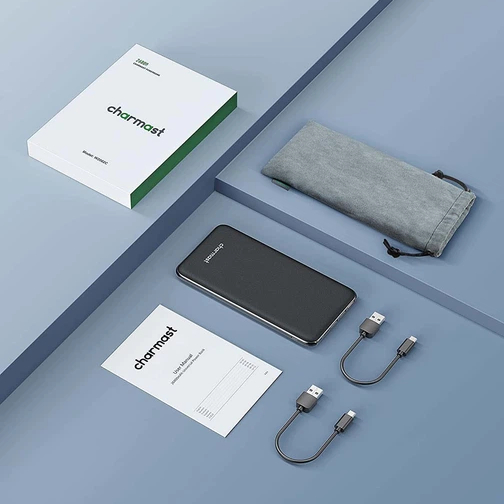 Powerbank CHARMAST W2002P 26800 mAh Black (B0DM276CY6) Входной разъем micro-USB, USB Type-C, Lightning