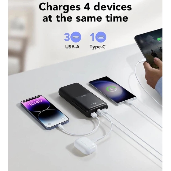 Powerbank VIYISI G3015 30000 mAh Black (X001XFVS1J) Входной разъем micro-USB, USB Type-C, Lightning